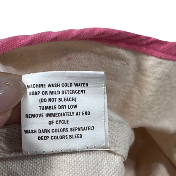 Pink Sailboat Canvas Preppy Beach Resort Cruise Vacation Tote Bag 15 x 11 x 3 - Picture 8 of 15